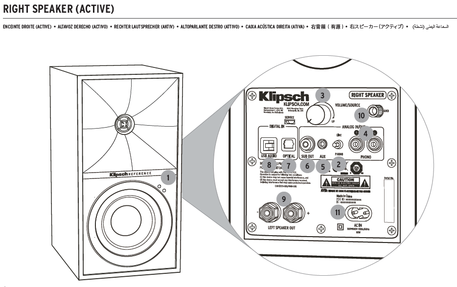 R50PM Active Speaker Descriptions Klipsch